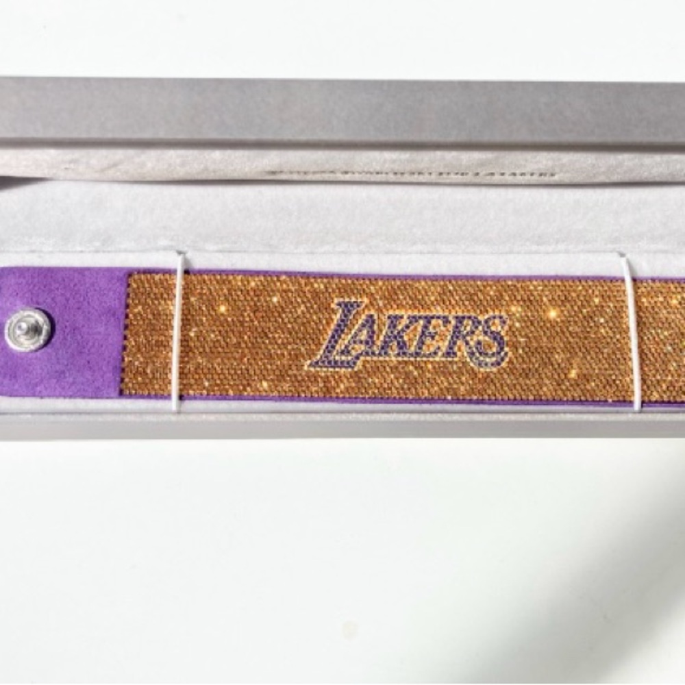 LA LAKERS Purple and Gold Swarovski Crystal Wristband Bracelet